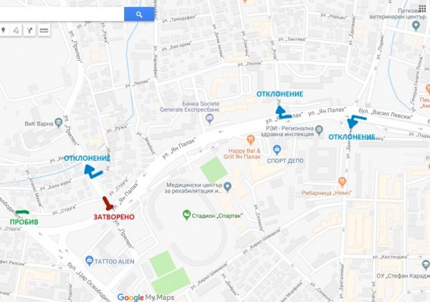 Въвеждат временна промяна в движението по бул. "Левски" Въвеждат временна промяна в движението по бул. "Левски"