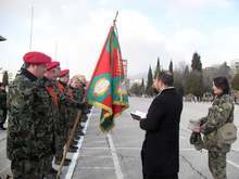 В Центъра за подготовка на специалисти в Сливен бе извършен водосвет на бойните знаменаи бе представен новият началник на щаба