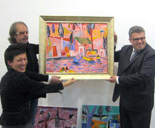 Осем художници от Плевен дариха на Общинския съвет свои картини - живопис, със сюжети от парка "Кайлъка"