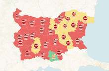 Дванайсет области в страната са в жълта зона, област Кърджали - в зелена, по заболеваемост от COVID-19 на двуседмична база