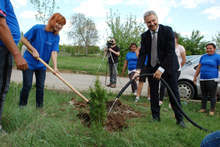 Ученици, кмет и екоинспектори засадиха дръвчета в Монтана