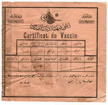 Сертификат за ваксинация от началото на двадесети век е сред експонатите на Исторически музей - Петрич