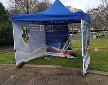 Вандалски акт срещу шатра на НФСБ и "Воля" в Бургас - кой връща изборите във времето на Гочоолу и Дочоолу?