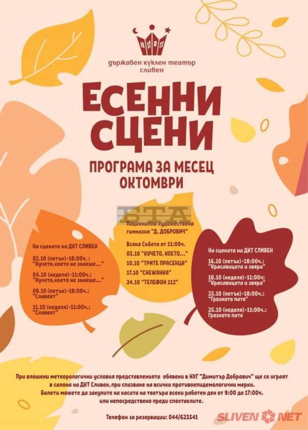 От октомври Сливенският куклен театър ще има представления и в петък