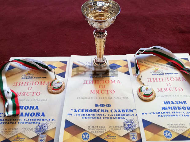 Фолклорна формация "Асеновски славеи" от община Левски спечели награди от онлайн фестивал