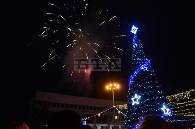Във Видин светна осемметровата коледна елха