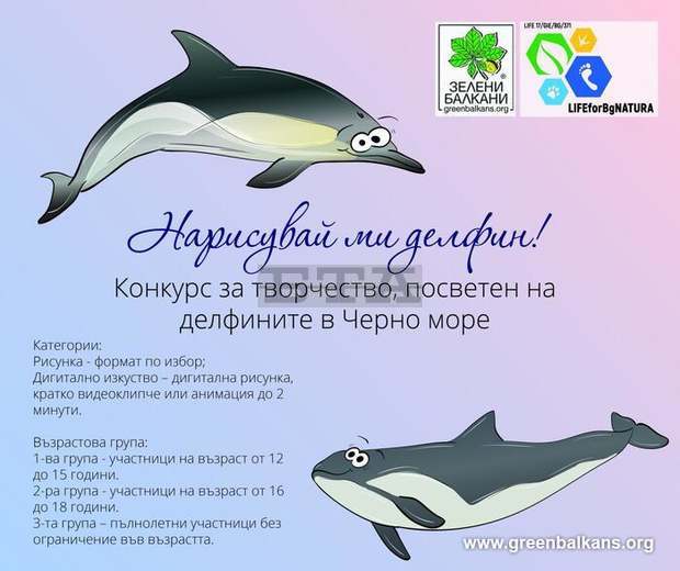 "Зелени Балкани" организират конкурс за творчество "Нарисувай ми делфин!"