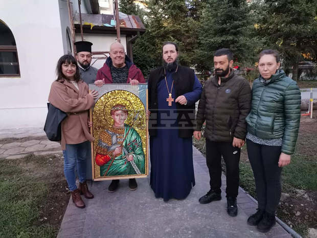 Икона от мозайка на Св. Димитър ще бъде монтирана на храма, посветен на светеца в Кюстендил