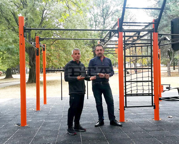 По инициатива на Йордан Йовчев в Плевен бе изградена професионална площадка за стрийт фитнес