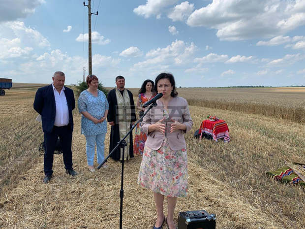 Министър Десислава Танева откри жътвата в нива край монтанското село Вирове Министър Десислава Танева откри жътвата в нива край монтанското село Вирове